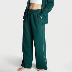 NWT NEW Victoria’s Secret Diamante Bling Wide Leg Lounge Pants Teal Green XS-S